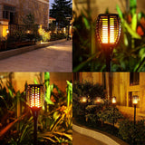 Outdoor home solar flame torch light