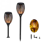 Outdoor home solar flame torch light